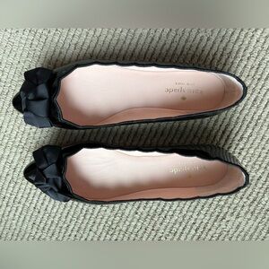 Kate Spade black patent leather ballet flats, size 7.5, new in box